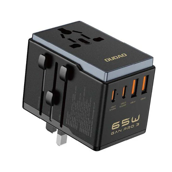 Dudao Universal 65W Fast Charging Travel Adapter Global Plug Converter Charger - A65Pro